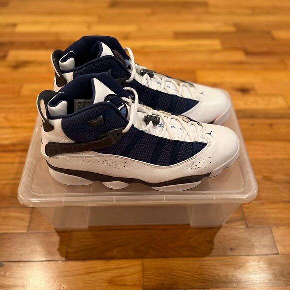 2008 Nike Air Jordan 6 Rings White/Blue/Gray, Size 13 US - Picture 3 of 5